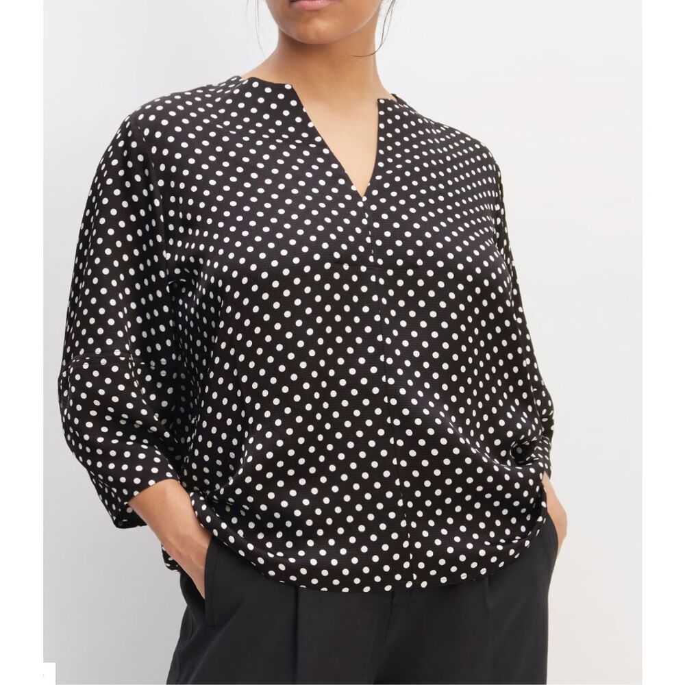 Everlane NWT The Hammered Satin Balloon Sleeve Top oversized Sz XS